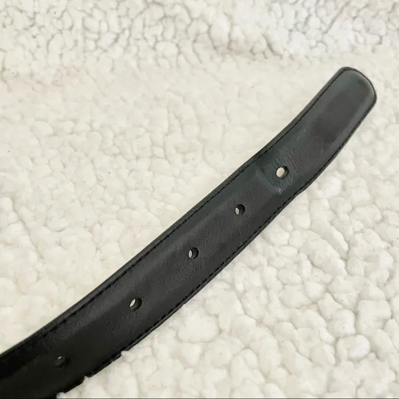 Coach Navy Leather Belt